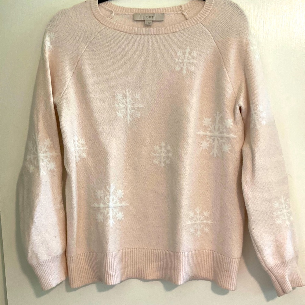 Loft size M crewneck snowflake sweater. Gently worn